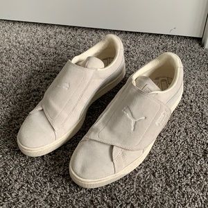 Puma strap sneaker in neutral stone/cream